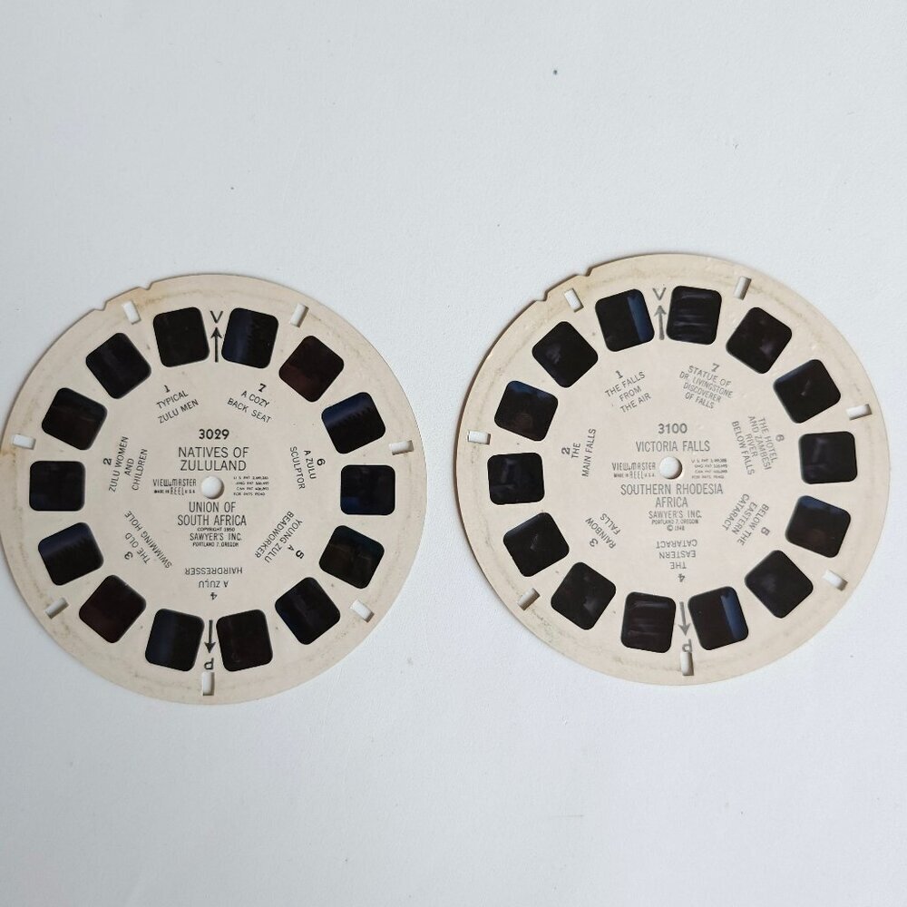VINTAGE SOUTH AFRICA View Master Reels x 2 1950